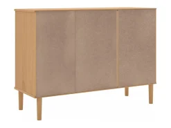 Aparador cómoda cómoda mueble mueble de almacenaje organizador cocina salón salón aspecto ratán 112 x 40 x 80 cm madera maciza de pino marrón 02_0036229
