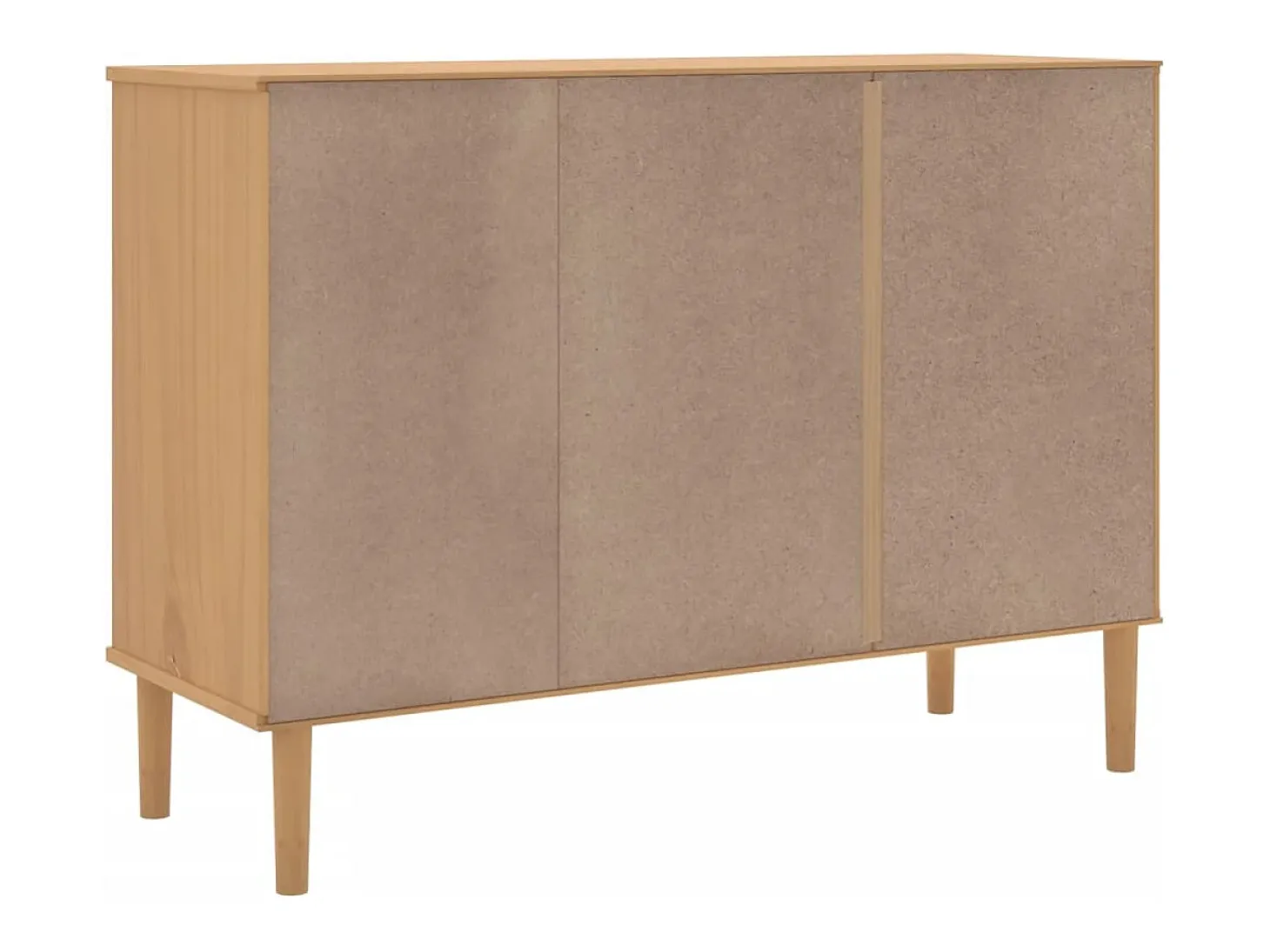 Aparador cómoda cómoda mueble mueble de almacenaje organizador cocina salón salón aspecto ratán 112 x 40 x 80 cm madera maciza de pino marrón 02_0036229