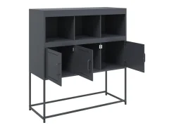 Aparador cómoda mueble almacenaje organizador cocina salón salón 100,5 x 39 x 107 cm acero antracita 02_0029682