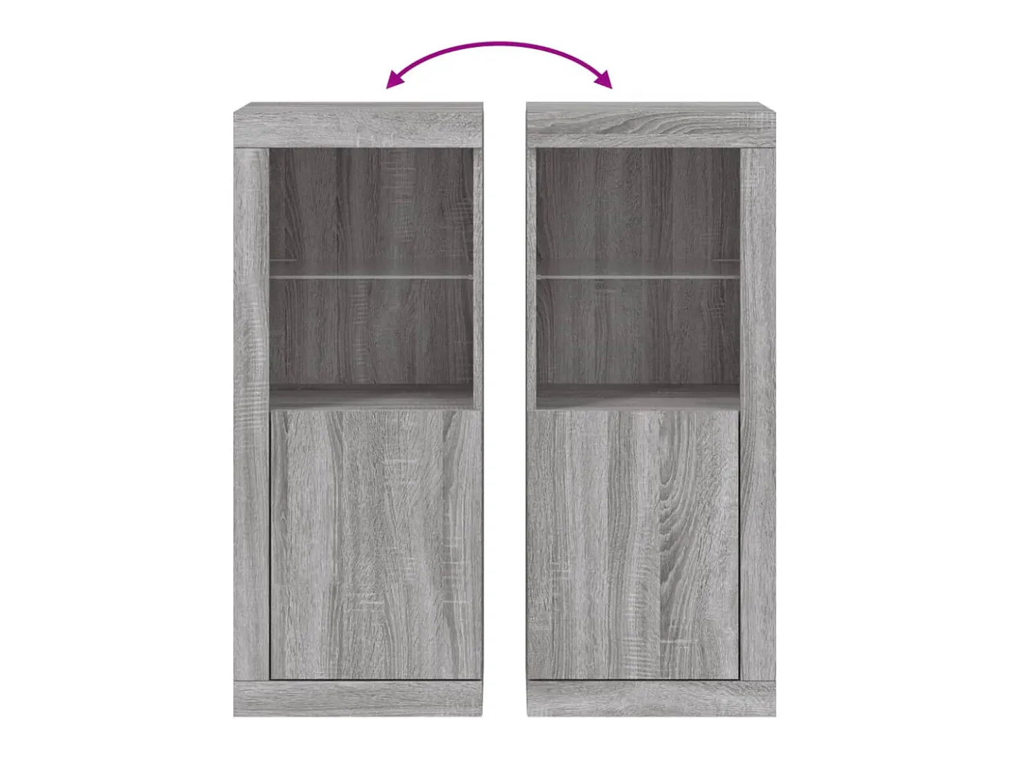 Aparador cómoda mueble almacenaje organizador cocina salón salón con luces LED sonoma 41 x 37 x 100 cm gris 02_0030072