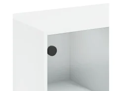 Aparador Cómoda Mueble Almacenamiento Organizador Cocina Salón Salón Alto con Puertas 68 x 37 x 142 cm Blanco Madera Contrachapada 02_0032227