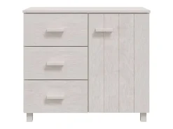 Aparador cómoda mueble almacenaje organizador cocina salón salón 90 x 40 x 80 cm madera maciza de pino blanco 02_0032135