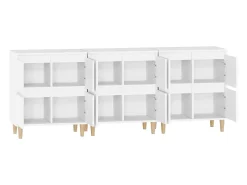 Aparador cómoda mueble almacenaje organizador cocina salón salón 3 piezas 60 x 35 x 70 cm blanco madera contrachapada 02_0036992