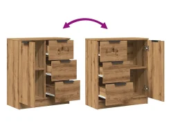 Aparador cómoda mueble de almacenaje organizador para cocina salón salón 60 x 30 x 70 cm madera de ingeniería color marrón 02_0030812