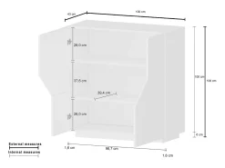Aparador cocina 100 x 43 cm mueble salón 2 puertas blanco madera Klain Wood