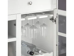Aparador Cocina Mueble Vitrina de Cristal con 3 Puertas y 2 Cajones 119 x 40 x 90 cm FSB77-W SoBuy ES