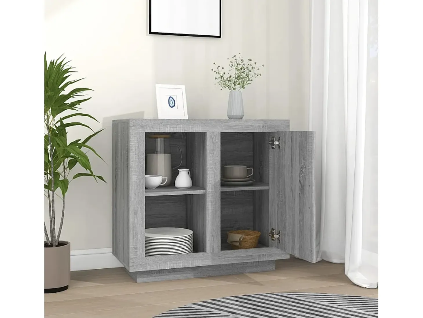 Aparador color gris Sonoma 80x40x75 cm ES35789