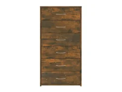 Aparador con 6 cajones contrachapado roble ahumado 50x34x96 cm ES87218