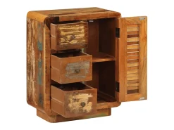 Aparador con 3 cajones de madera maciza reciclada 55x30x70 cm