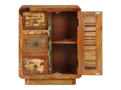 Aparador con 3 cajones de madera maciza reciclada 55x30x70 cm
