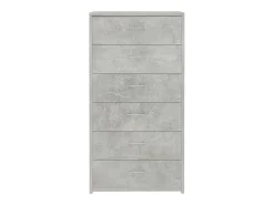 Aparador con 6 cajones Gris hormigón 50x34x96 cm Madera de ingeniería