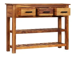 Aparador con 3 cajones madera maciza de acacia 110x30x80 cm ES25338