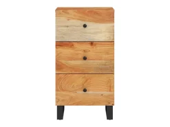Aparador con 3 cajones madera maciza acacia 40x33,5x75 cm
