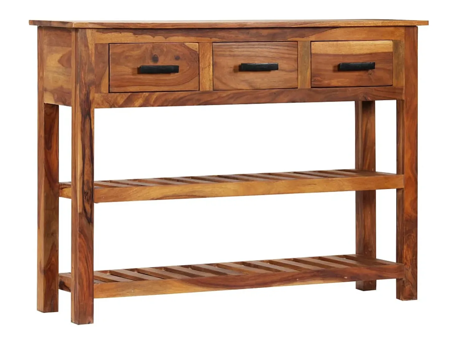Aparador con 3 cajones madera maciza 110x30x80 cm