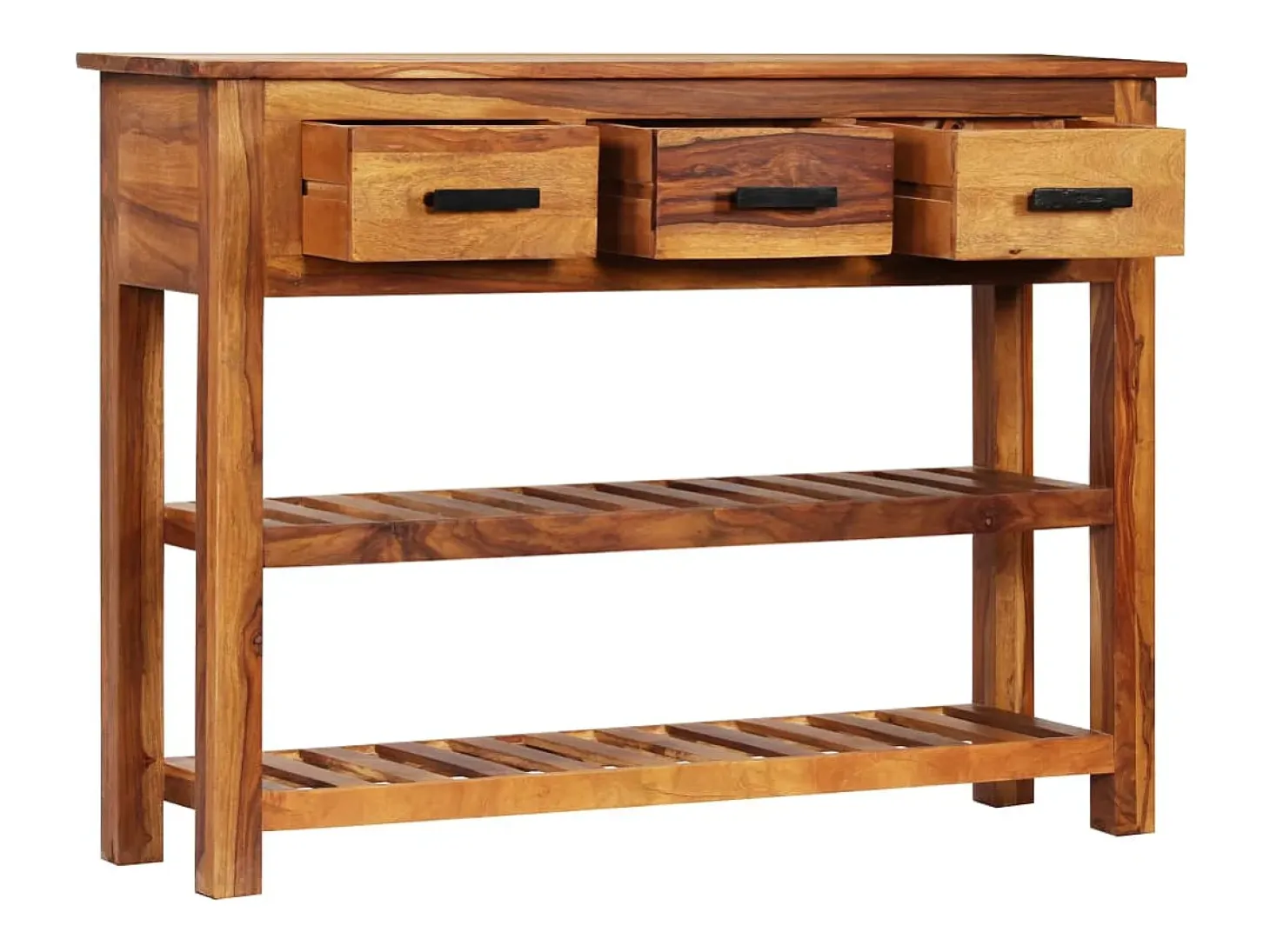 Aparador con 3 cajones madera maciza 110x30x80 cm