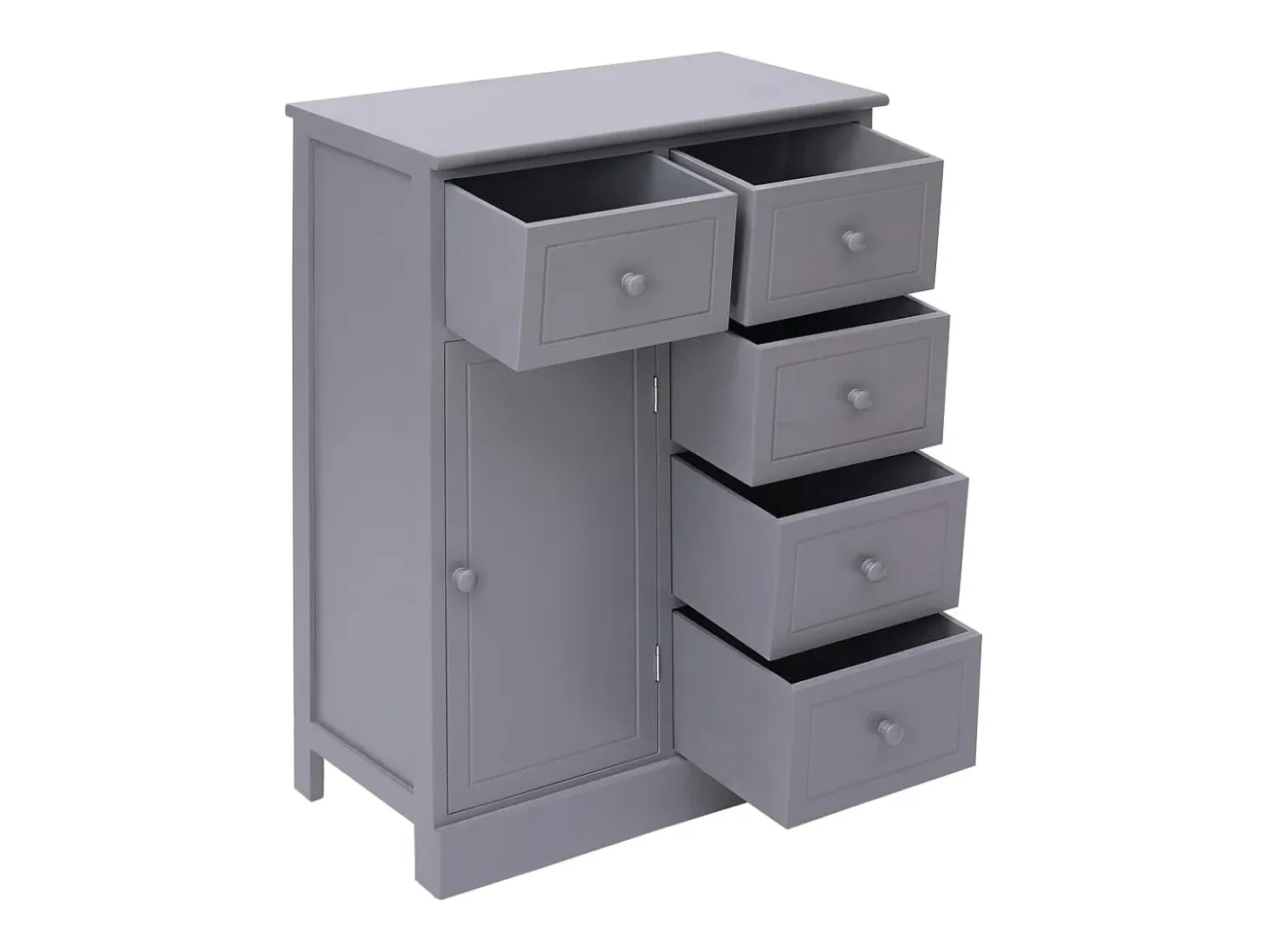 Aparador con 10 cajones madera gris 113x30x79 cm