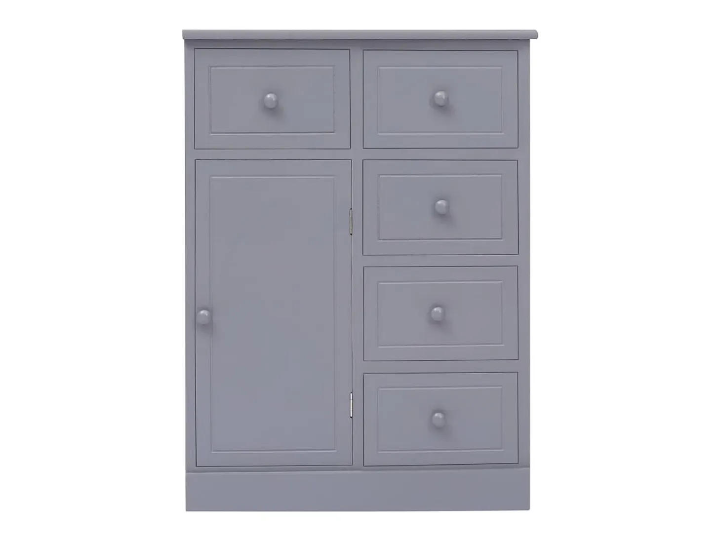 Aparador con 10 cajones madera gris 113x30x79 cm