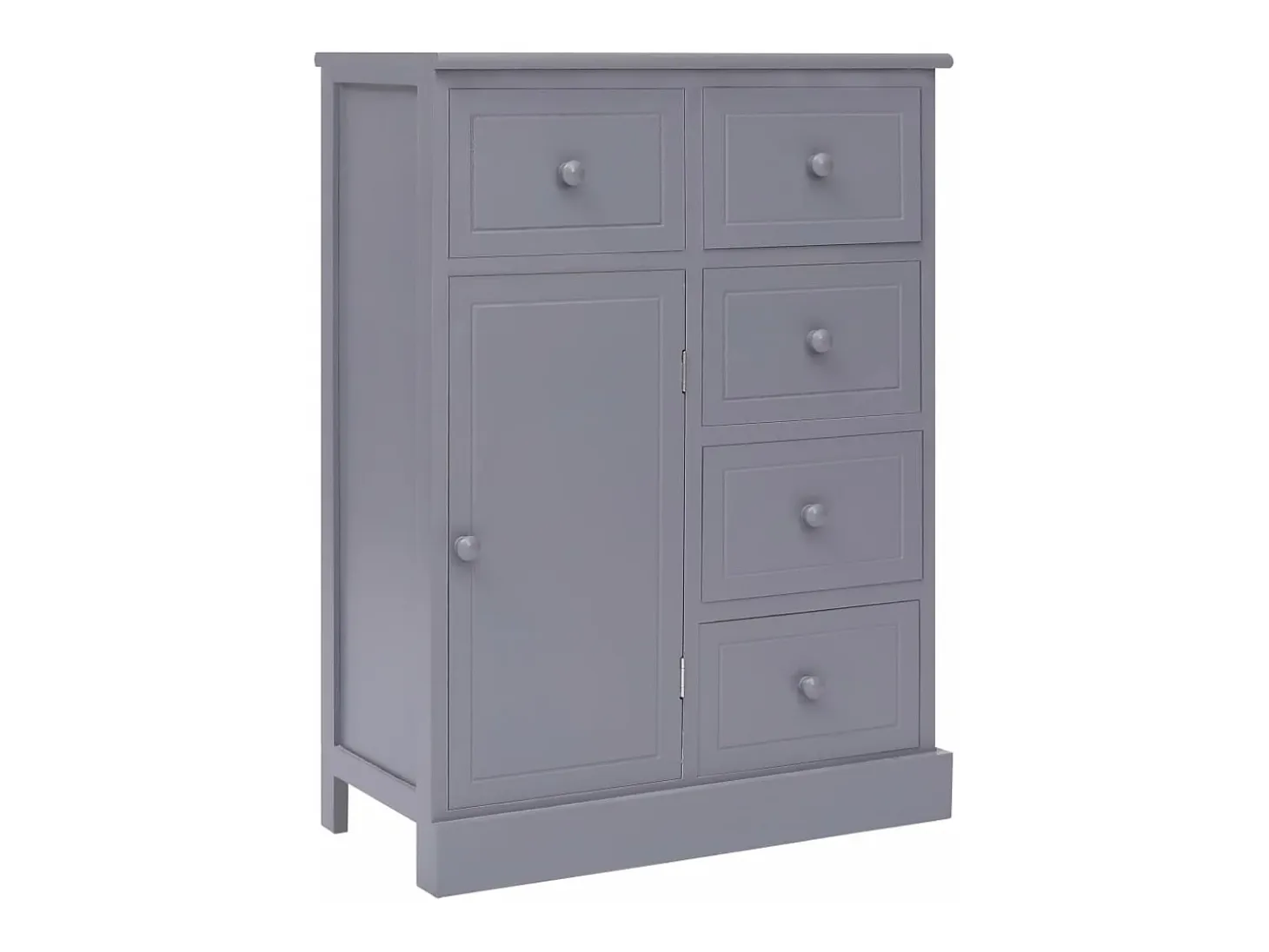 Aparador con 10 cajones madera gris 113x30x79 cm