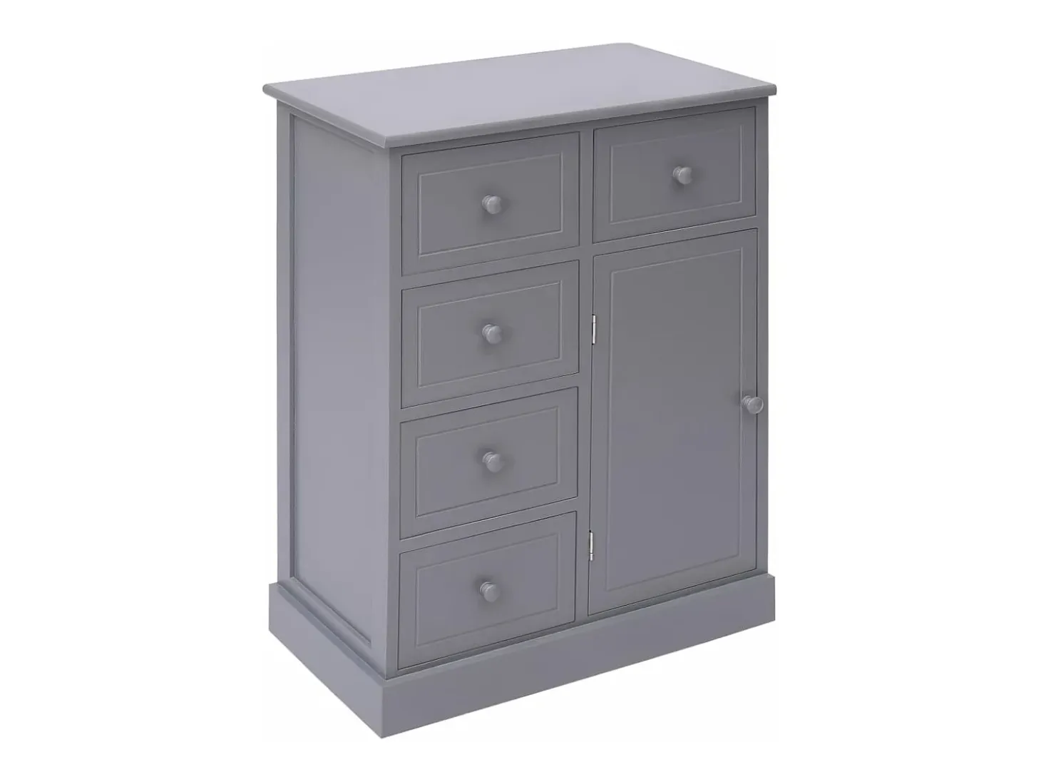 Aparador con 10 cajones madera gris 113x30x79 cm