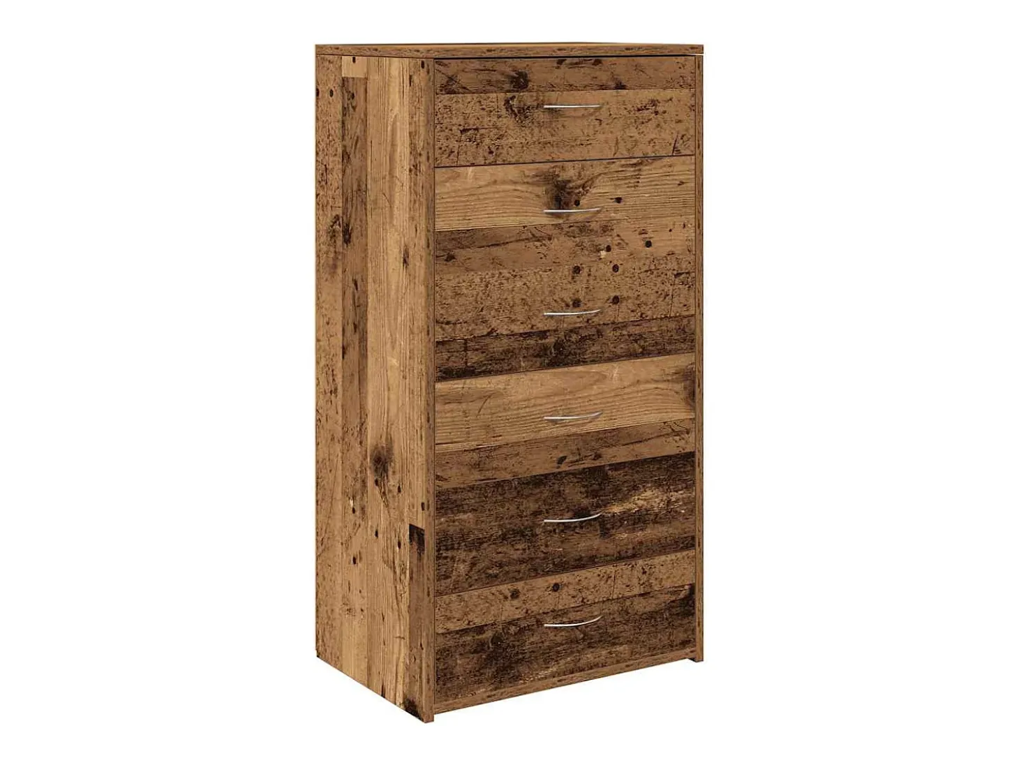 Aparador con 6 cajones madera vieja 50x34x96 cm madera contrachapada