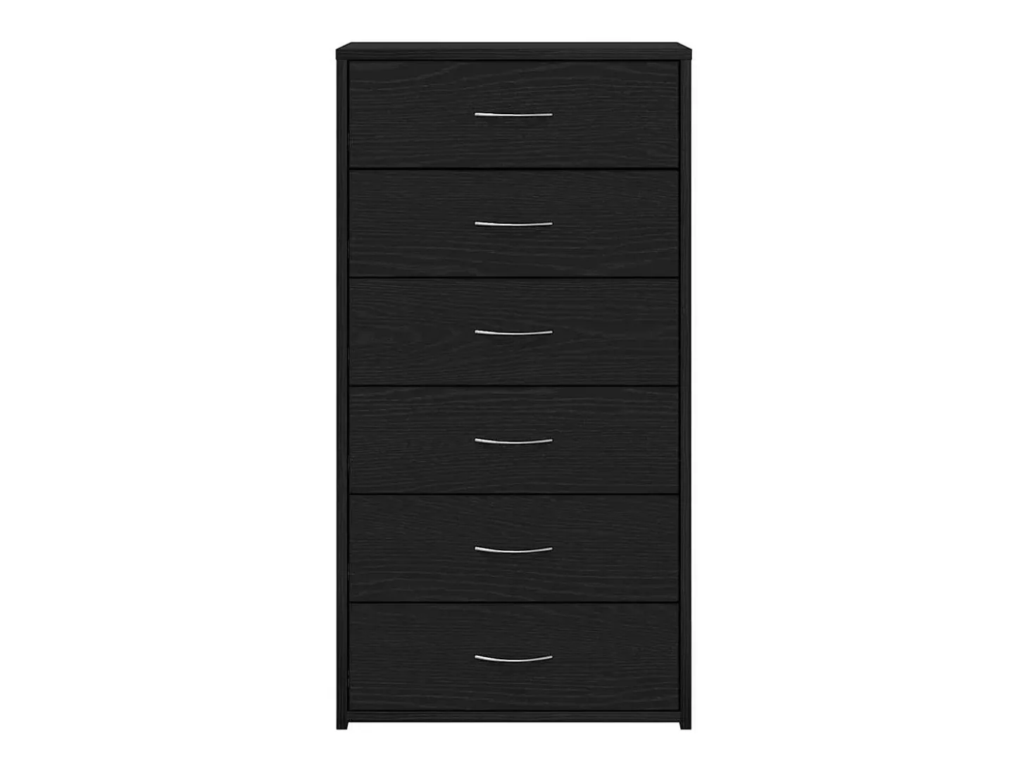 Aparador con 6 cajones roble negro 50x34x96cm madera ingeniería