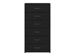 Aparador con 6 cajones Roble negro 50x34x96 cm Madera de ingeniería