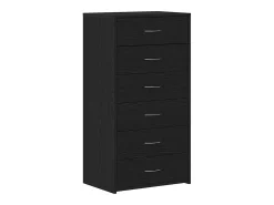 Aparador con 6 cajones Roble negro 50x34x96 cm Madera de ingeniería