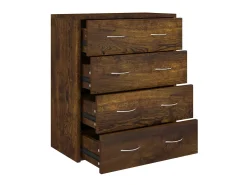 Aparador con 4 cajones roble ahumado 60x30,5x71 cm ES84034