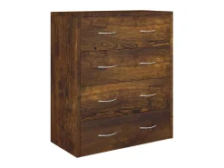 Aparador con 4 cajones roble ahumado 60x30,5x71 cm ES84034