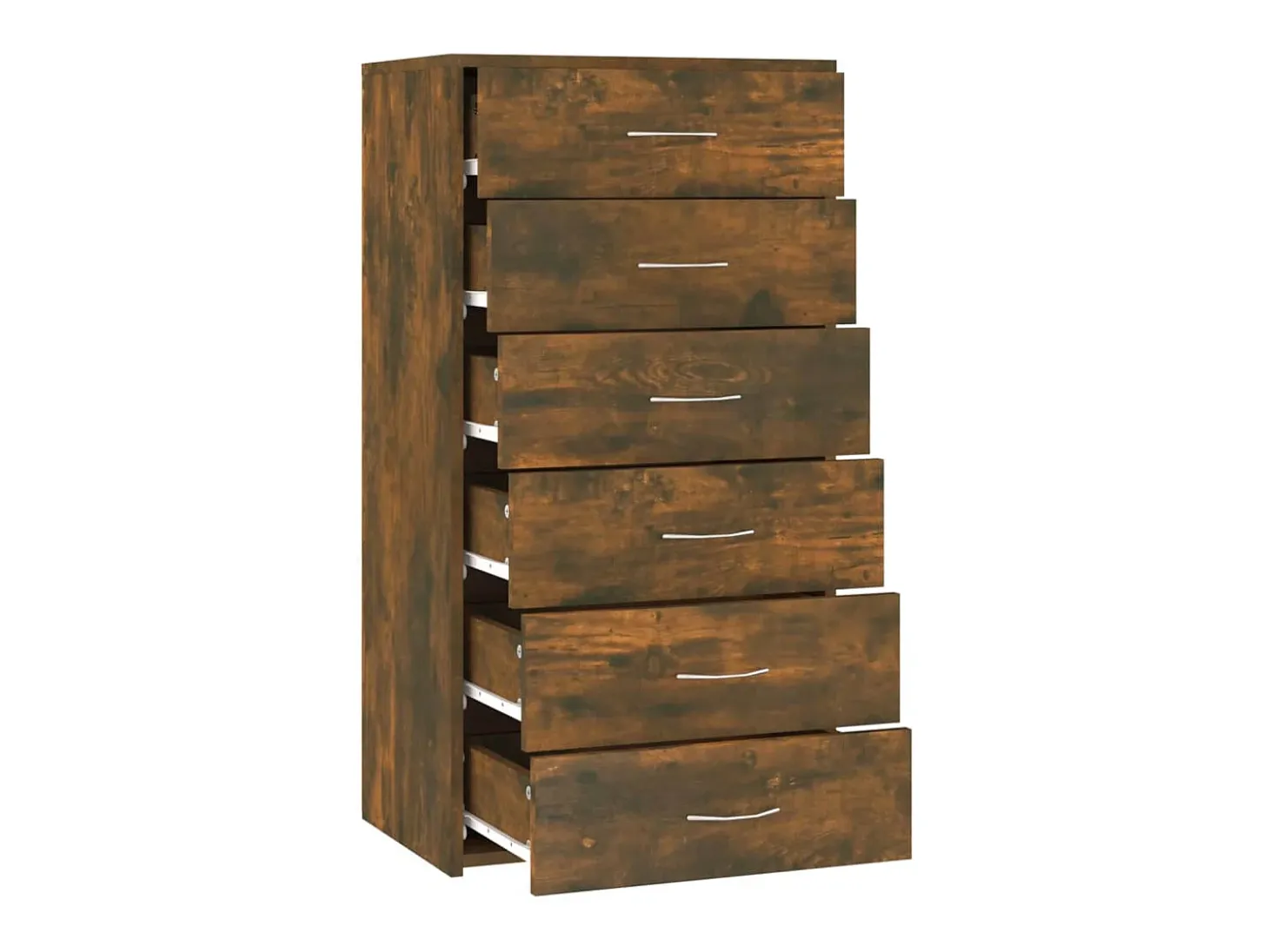 Aparador con 6 cajones Roble ahumado 50x34x96 cm Madera de ingeniería