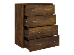 Aparador con 4 cajones 60x30,5x71 cm Roble ahumado