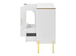 Aparador con 2 cajones y 2 puertas de cristal - 140 x 38 x 90 cm - salón y comedor - blanco