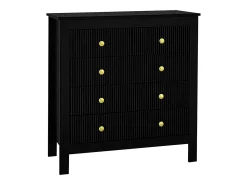 Aparador con 5 cajones y puertas especiales, diseño moderno, MDF, negro (79x39,5x80,5 cm)