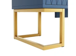 Aparador con 4 puertas - Patas de metal dorado - Estante regulable - Azul