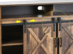 Aparador con 2 puertas correderas y compartimentos - estantes internos regulables - Marrón