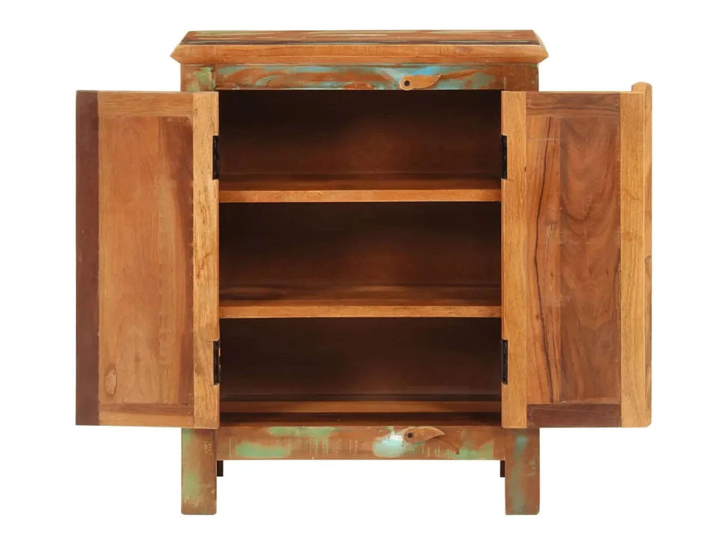Aparador con 2 puertas de madera maciza reciclada 55x30x70 cm