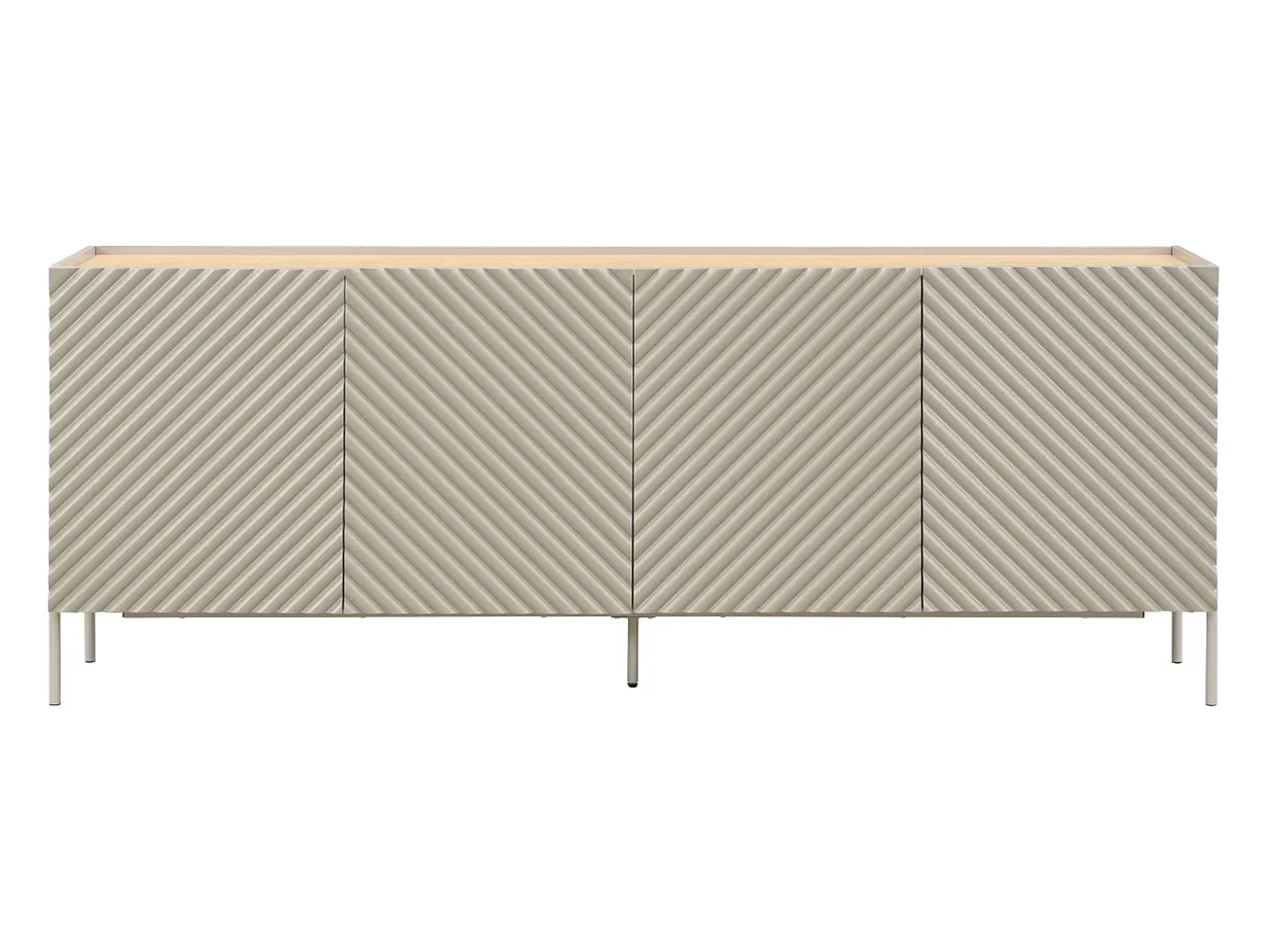 Aparador con 4 puertas de MDF - Beige y natural claro - TASIBA