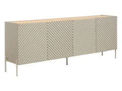 Aparador con 4 puertas de MDF - Beige y natural claro - TASIBA