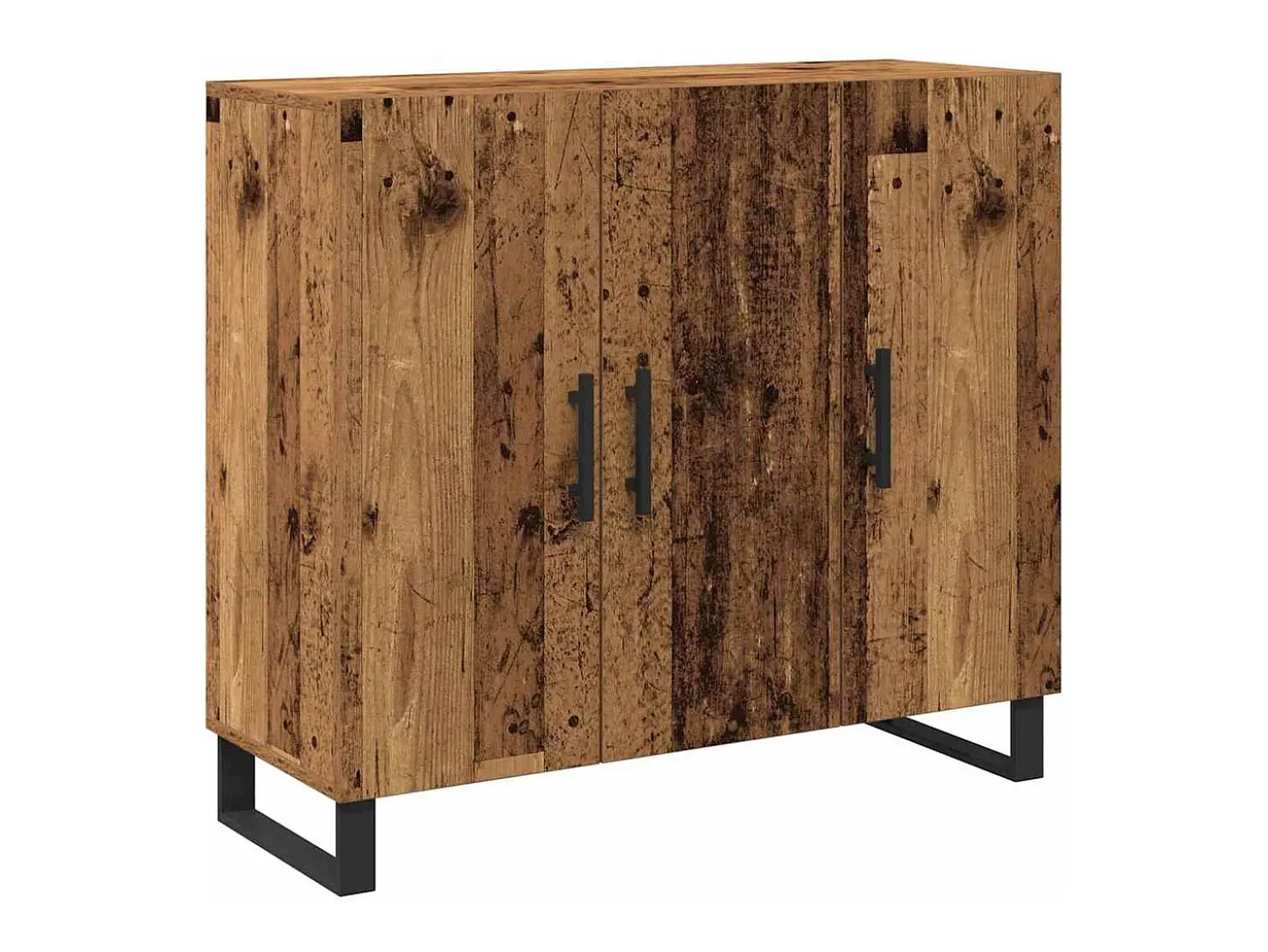 Aparador con 3 puertas en madera vieja 90x34x80 cm en madera de ingeniería