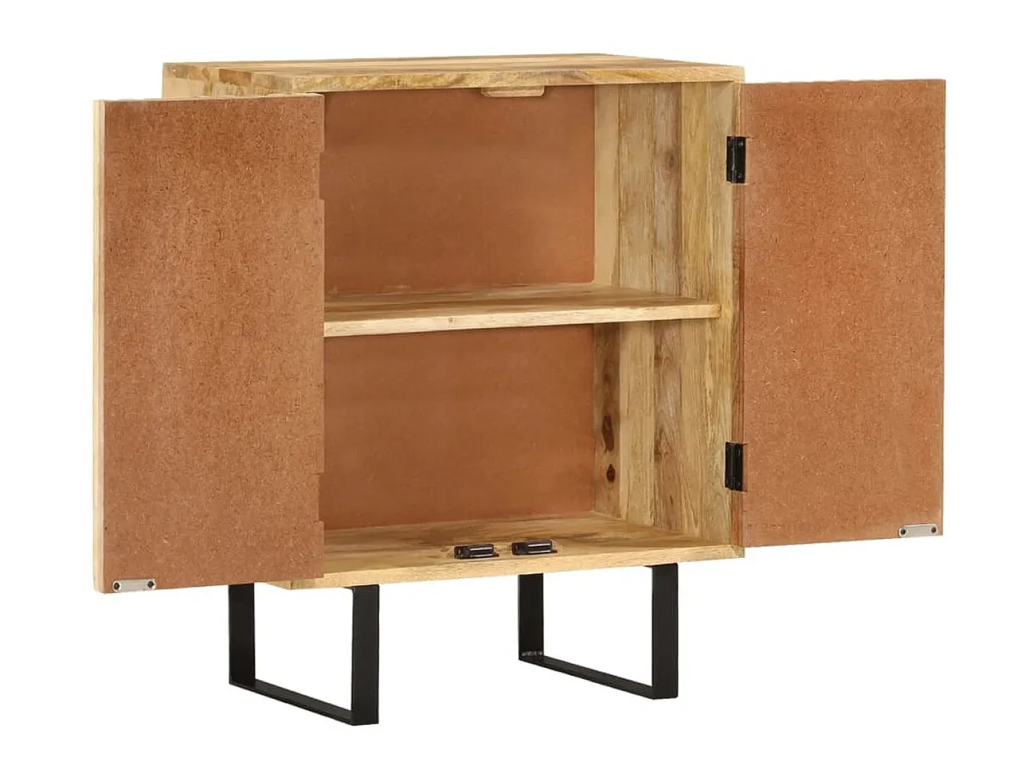 Aparador con 2 puertas madera maciza de mango 55x35x70 cm ES52565