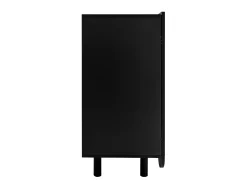 Aparador con 4 puertas perfiladas - 120 x 37,5 x 80,8 cm - Tablero de partículas - Forma de lágrima - Negro