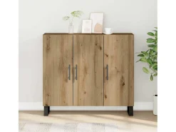 Aparador con 3 Puertas Roble Artesano 90x34x80 cm Madera de Ingeniería