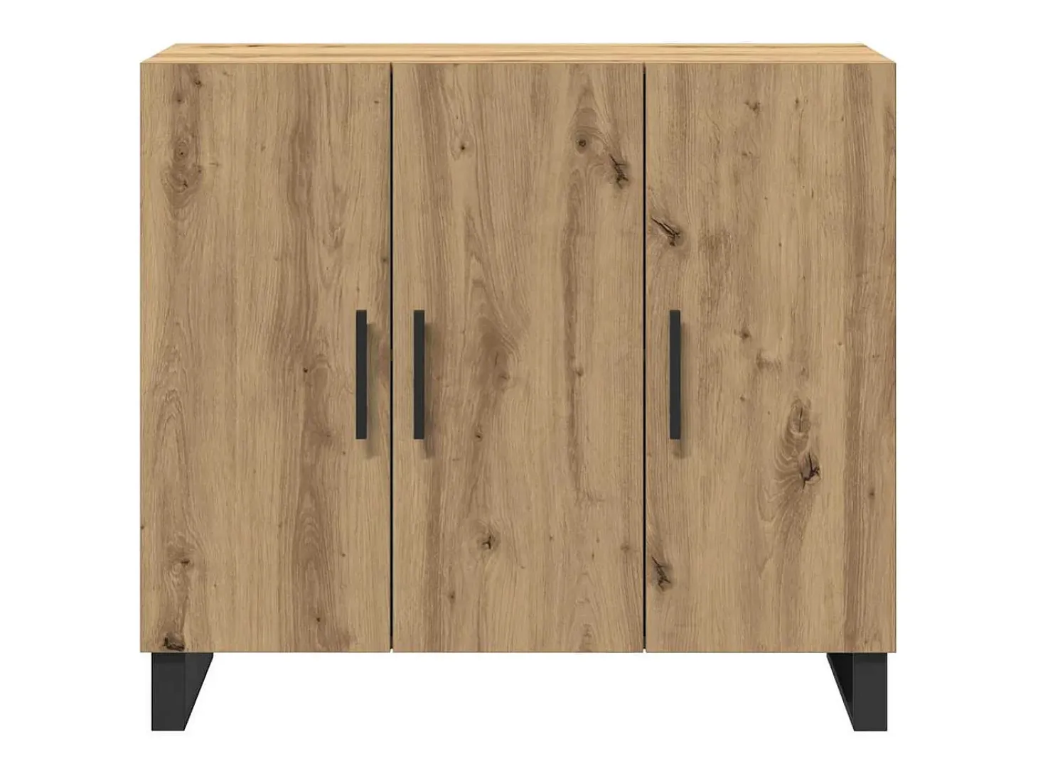 Aparador con 3 Puertas Roble Artesano 90x34x80 cm Madera de Ingeniería