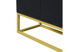 Aparador con 4 puertas sin tirador - estilo contemporáneo - madera + metal - negro