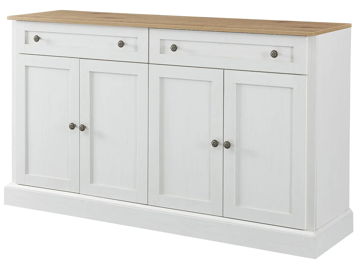 Aparador con 4 puertas y 2 cajones - madera - altura 150 cm - tapa natural