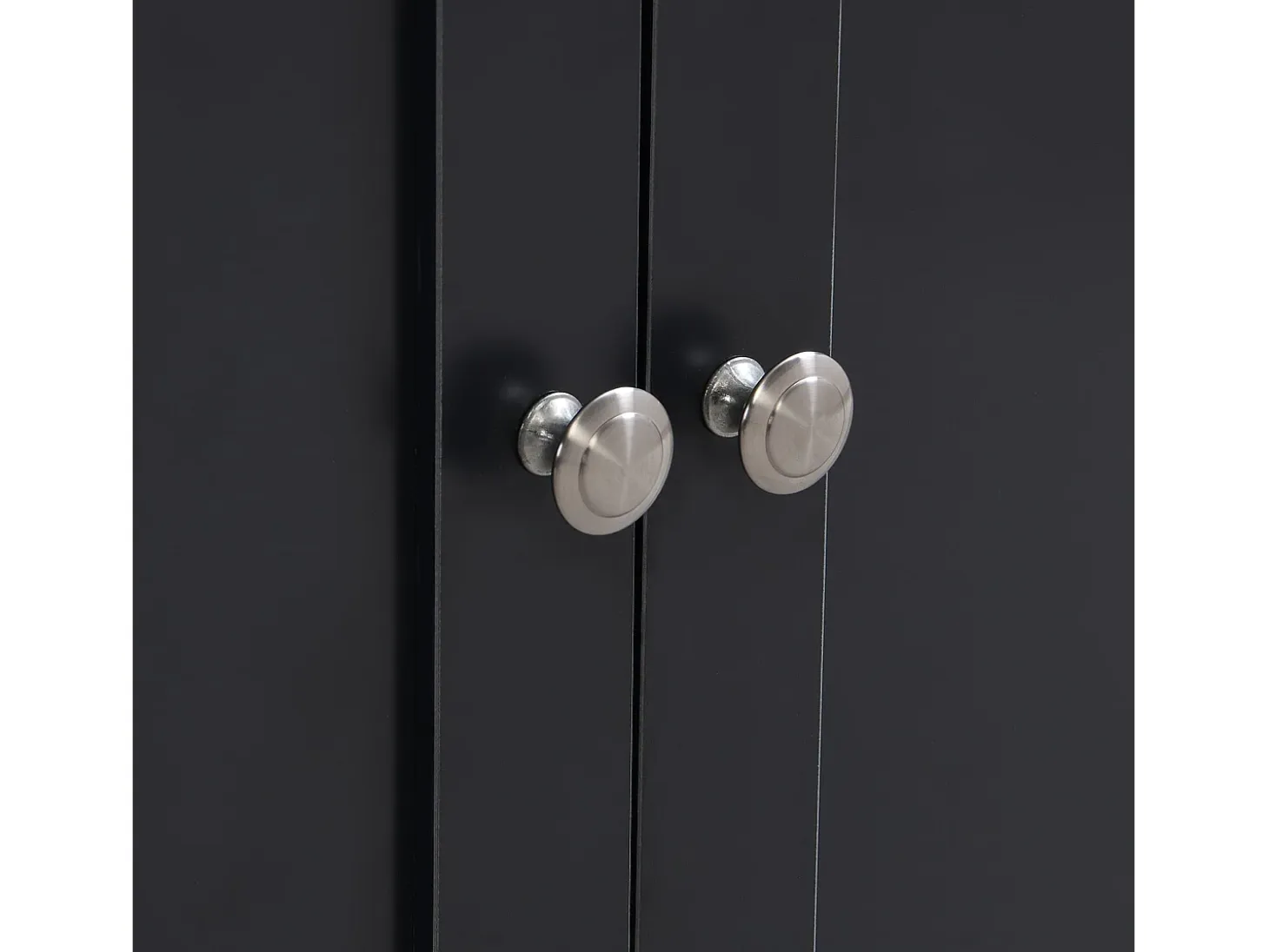 Aparador con 4 puertas y 3 cajones - mueble de almacenaje - mueble de madera - gris negro (160x37x75 cm)