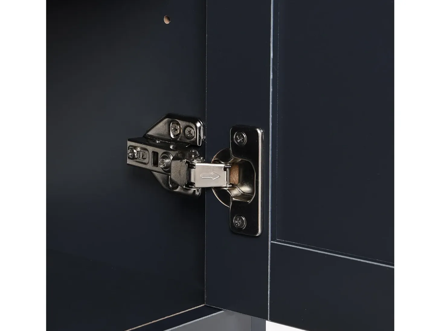 Aparador con 4 puertas y 3 cajones - mueble de almacenaje - mueble de madera - gris negro (160x37x75 cm)