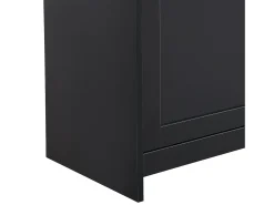 Aparador con 4 puertas y 3 cajones - mueble de almacenaje - mueble de madera - gris negro (160x37x75 cm)