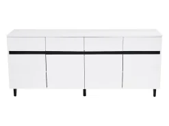Aparador con 4 puertas y 4 cajones - Acabado blanco brillante
