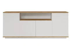 Aparador Con 4 Puertas Y Estantes - Venprodin - 180Cm Pino-Blanco
